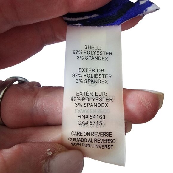 Calvin Klein Sleeveless V-Neck Printed Blouse Large - Picture 6 of 10